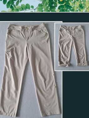 Eddie Bauer Travex Adventure Roll-Up Beige Pants